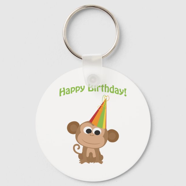 Happy Birthday! Monkey Key Ring (Front)
