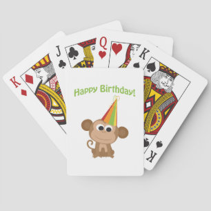 Happy Birthday Monkey Playing Cards