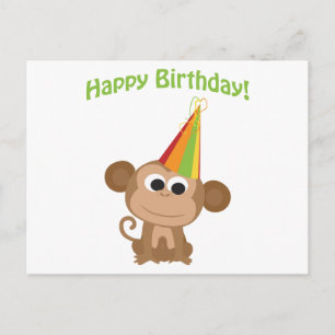 Happy Birthday Monkey Postcard