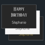 Happy Birthday Monogram Name Gold Black White Wrapping Paper Sheet<br><div class="desc">Designed for birthday celebrations! You may change the text,  font,  font colour or background colour as you please!</div>