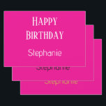 Happy Birthday Monogram Name Hot Pink Gold Cute Wrapping Paper Sheet<br><div class="desc">Designed for birthday celebrations! You may change the text,  font,  font colour or background colour as you please!</div>