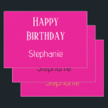 Happy Birthday Monogram Name Hot Pink Gold Cute Wrapping Paper Sheet<br><div class="desc">Designed for birthday celebrations! You may change the text,  font,  font colour or background colour as you please!</div>