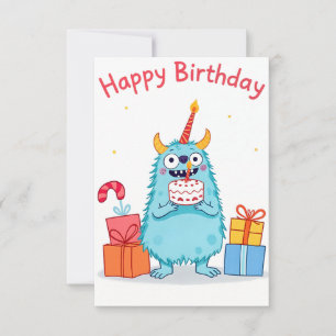 Happy birthday monster card
