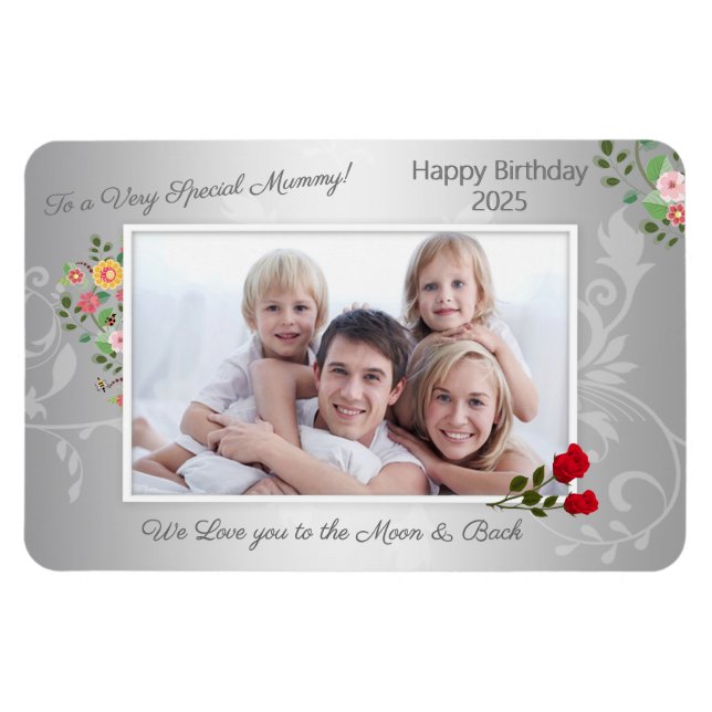 Happy Birthday Mothers Day Mom Photo Magnet (Horizontal)