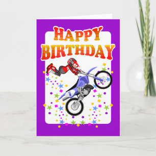Happy birthday, motocross rider card