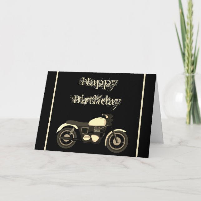 Happy birthday motorbike card (Front)