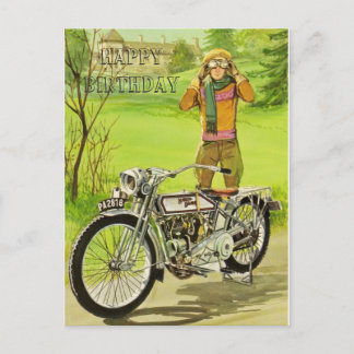 HAPPY BIRTHDAY MOTORCYCLE POSTCARD