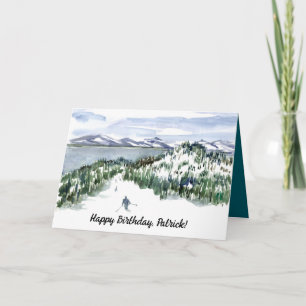Happy Birthday Mountain Skiing Winter Snow Card