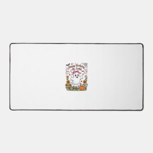 Happy Birthday Ms Emily Halloween Ghost Pumpkin Su Desk Mat