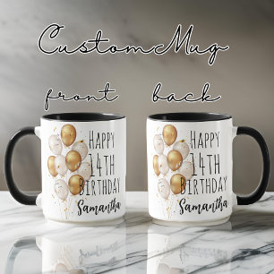 Happy birthday mug, Custom birthday gift Two-Tone Coffee Mug