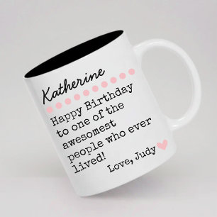 Happy Birthday Mug Custom Name Gift for Her or Him