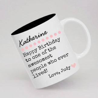 Happy Birthday Mug Custom Name Gift for Her or Him