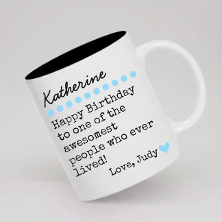 Happy Birthday Mug Custom Name Gift for Mom or Dad