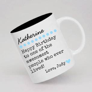 Happy Birthday Mug Custom Name Gift for Mum or Dad