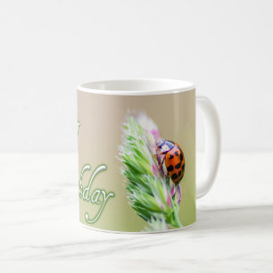Happy Birthday mug with a ladybug!
