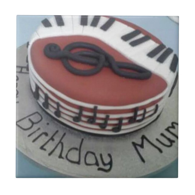 Happy birthday mum cake ceramic tile (Front)