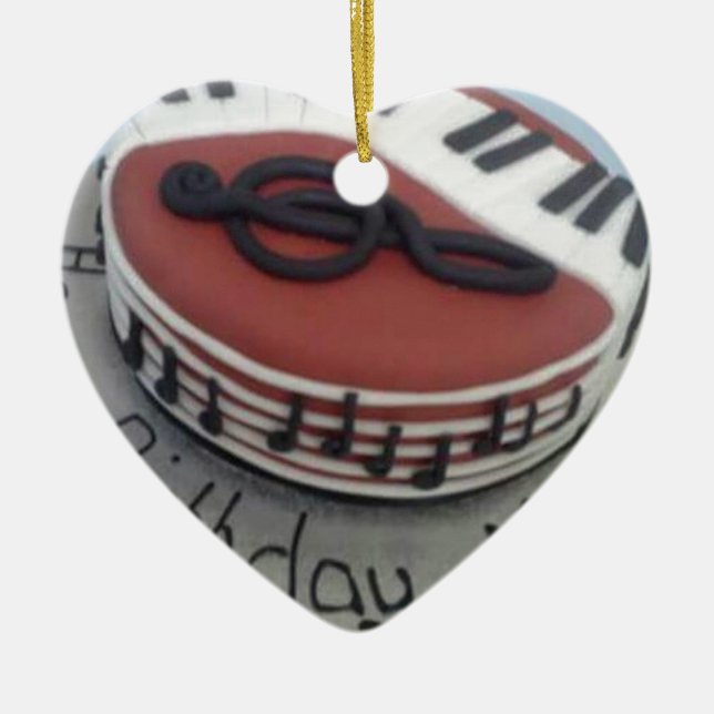 Happy birthday mum cake ceramic tree decoration (Front)