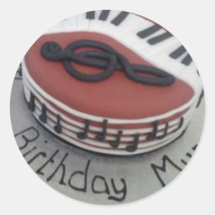 Happy birthday mum cake classic round sticker
