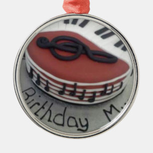 Happy birthday mum cake metal ornament