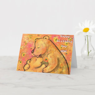 Happy Birthday Mum Card Mum and Baby Bear Love