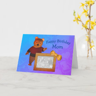 Happy Birthday Mum Cute Bear Photo Card