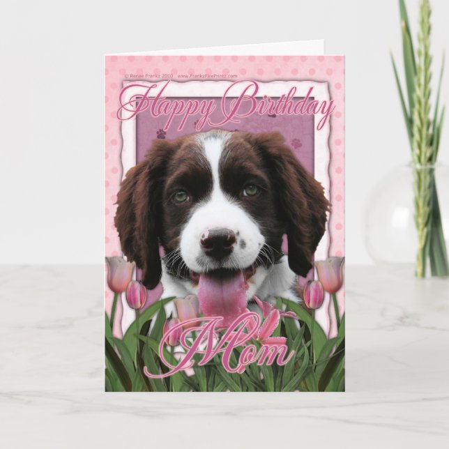 Happy Birthday Mum - English Springer Spaniel Card (Front)