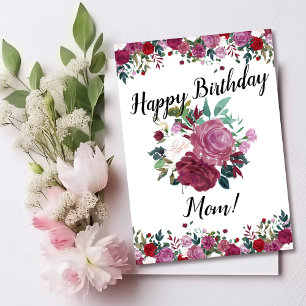 Happy Birthday Mum Floral Roses Card