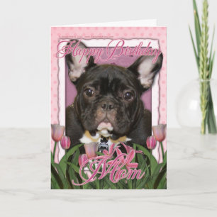 Happy Birthday Mum - French Bulldog - Teal Card