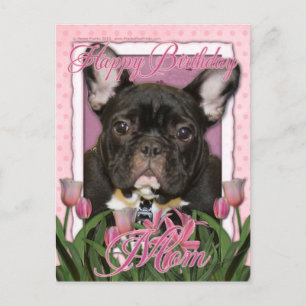 Happy Birthday Mum - French Bulldog - Teal Postcard