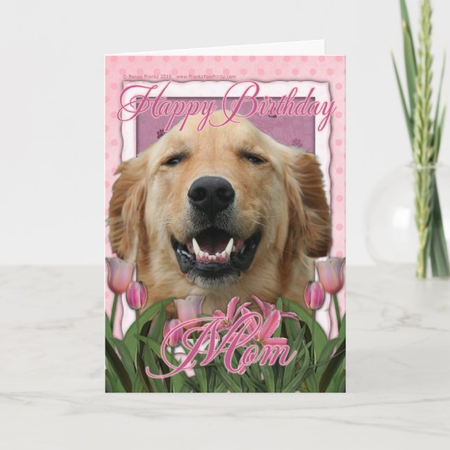 Happy Birthday Mum - Golden Retriever - Mickey Card (Front)