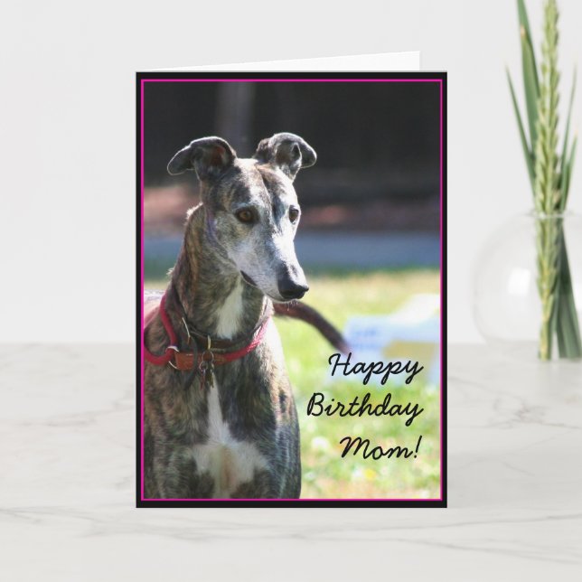 Happy Birthday Mum Greyhound greeting card (Front)