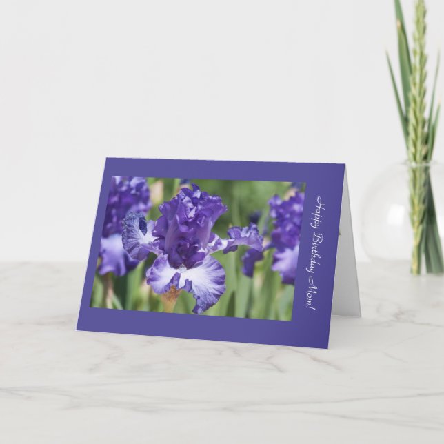 Happy Birthday Mum Iris Template Card (Front)