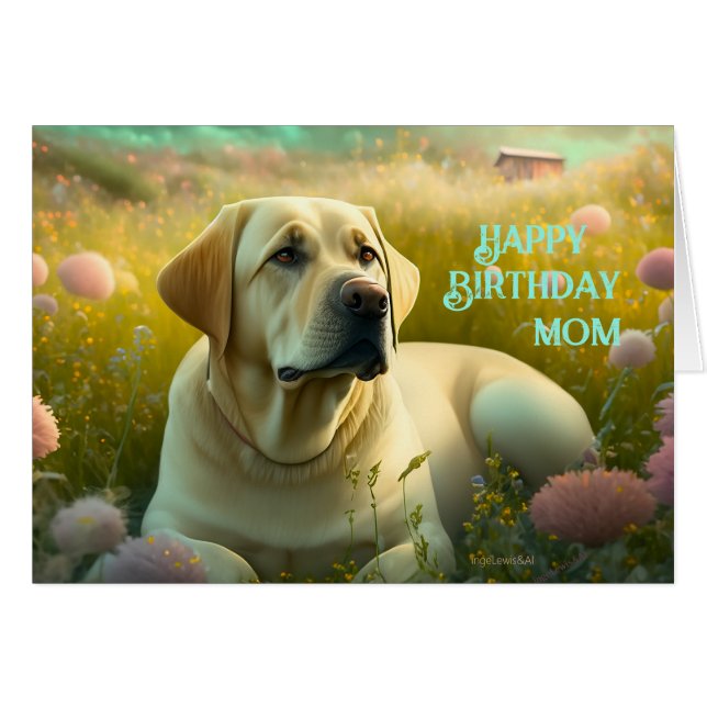 Happy Birthday Mum Labrador Animal Dog (Front Horizontal)