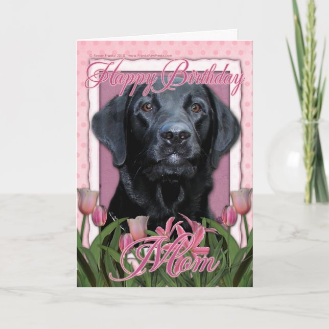 Happy Birthday Mum - Labrador - Black - Gauge Card (Front)