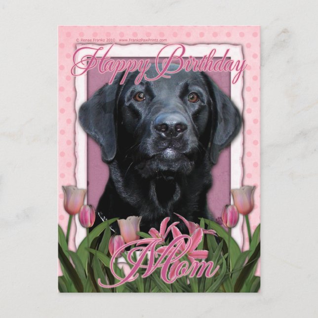 Happy Birthday Mum - Labrador - Black - Gauge Postcard (Front)