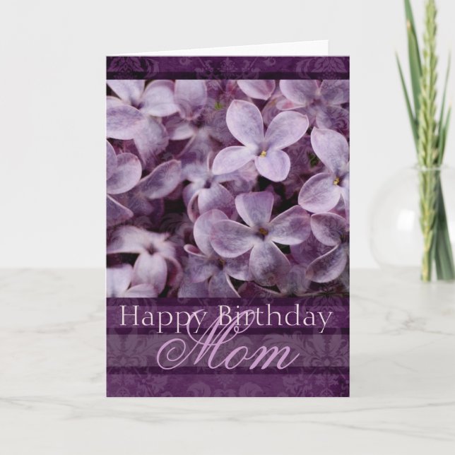 Happy Birthday Mum Lilacs Card (Front)