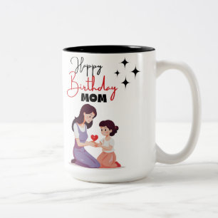 Happy birthday mum Minimalist Two-Tone Coffee Mug