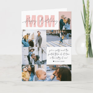 Happy Birthday Mum Modern 7 Photo Collage Card