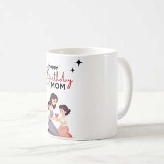Happy Birthday Mum Mug - Elegant Floral Design