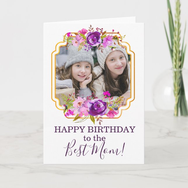 Happy Birthday Mum Personalised Photo Card (Front)