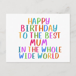 happy birthday mum Postcard