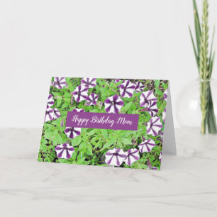 Happy Birthday Mum  Purple Petunias Card