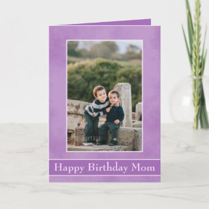 Happy Birthday Mum Purple Photo Card