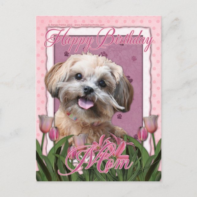 Happy Birthday Mum - ShihPoo - Maggie Postcard (Front)
