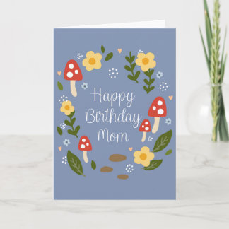 Happy Birthday Mum Woodland Wreath Greeting Card