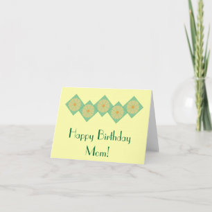 Happy Birthday Mum! Yellow & Green Flower Notecard