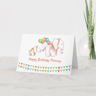 Happy Birthday Mummy Elephants Card