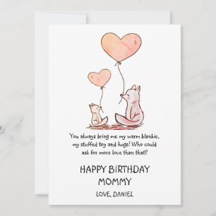 Happy Birthday Mummy Foxes Card