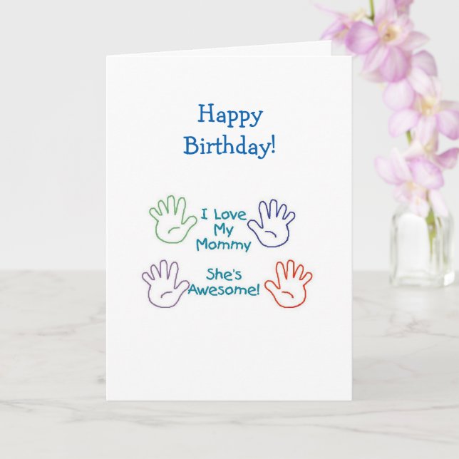 Happy Birthday Mummy - Hands Card (Orchid)