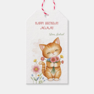 Happy Birthday Mummy kitten Gift Tags